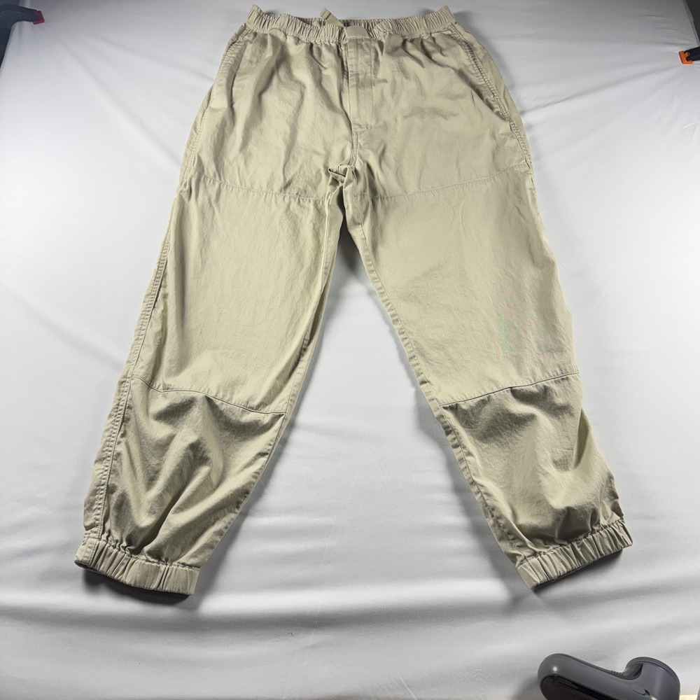 Uniqlo U Men M Tan Khaki Wide Fit Jogger Pants 321-447265 Lemaire Cotton Utility - Picture 2 of 8